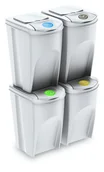 Kosze na śmieci - M.A.T Group zestaw koszy do segregacji śmieci 4 x 35 l - miniaturka - grafika 1