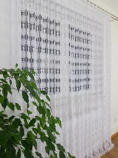 FIRANA GIPIUROWA WZÓR KÓŁECZKA FIRANKA BIAŁA LEKKA 300X250 DO SALONU POKOJU - Firany - miniaturka - grafika 1