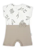 Kombinezony dla dzieci - Niemowlęcy Rampers rośliny kremowy Nicol,r.62 - miniaturka - grafika 1