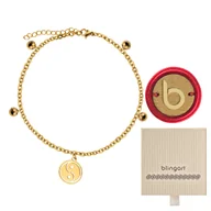 Bransoletki - Bransoletka damska pozłacana kostkę Yin Yang stal chirurgiczna BLINGART - miniaturka - grafika 1