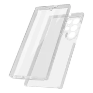 Etui i futerały do telefonów - Etui 360° do Samsunga Galaxy S22 Ultra elastyczny przód i sztywny tył – przezroczyste - miniaturka - grafika 1