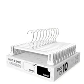 Skarpetki dla dzieci - Sharpty Wieszaki na spodnie i spódnice - wieszaki na szorty, koszule, dżinsy, sukienki, spodnie, płaszcze, ubrania, ubrania i nie tylko - trwałe, oszczędzające miejsce i antypoślizgowe, białe - 10 - miniaturka - grafika 1