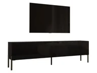 Szafki RTV - Szafka pod telewizor w kolorze czarnym matowym / czarnym błyszczącym z nogami w kolorze czarnym, A: szer: 170 cm cm, wys: 52 cm, gł: 32 cm. Meble pod telewizor, stolik pod telewizor, ława pod telewizor - miniaturka - grafika 1