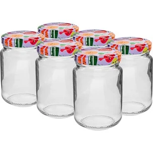 Browin Słoik 156 ml fi53/4 kolorowa zakrętka - 6 szt. - Pojemniki kuchenne - miniaturka - grafika 1