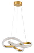 Lampy sufitowe - Eldrin - lampa wisząca alu złoty galwanizowany z pilotem. - miniaturka - grafika 1