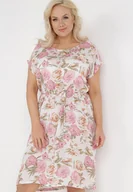 Sukienki - Biało-Różowa Sukienka Endiore - miniaturka - grafika 1