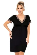 Bielizna nocna - Luksusowa wiskozowa halka Hana czarna plus size 3XL - Pudełko podarunkowe - miniaturka - grafika 1