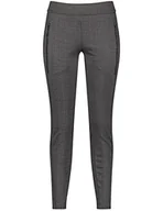 Spodnie damskie - GERRY WEBER Edition Damskie spodnie slim fit, szare/czarne nadruk, 46 - miniaturka - grafika 1