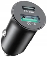 Ładowarki samochodowe - SZYBKA MOCNA Ładowarka Samochodowa USB USB-C TYP-C QC 3.0 PD 30W - miniaturka - grafika 1