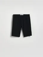 Sukienki i spódniczki dla dziewczynek - Reserved - Bawełniane szorty kolarki - czarny - miniaturka - grafika 1