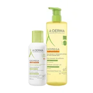 Kosmetyki kąpielowe dla dzieci - Zestaw A-Derma Exomega Control olejek emolient pod prysznic skóra sucha skłonna do atopii od urodzenia 750 ml + krem emolient skóra sucha i skłonna do atopii 400 ml - miniaturka - grafika 1