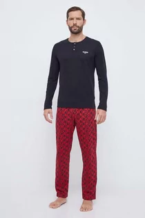 Piżamy męskie - Guess piżama bawełniana kolor czerwony wzorzysta - grafika 1
