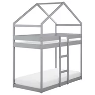 Łóżka dla dzieci i młodzieży - Łóżko piętrowe dziecięce domek drewniane 90 x 200 cm szare LABATUT - miniaturka - grafika 1