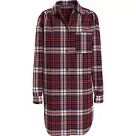 Koszule damskie - Tommy Hilfiger Koszula damska FL (EXT Sizes) koszule nocne, odzież damska w kratę czerwona, 46, odzież damska w kratę czerwona, 46 - miniaturka - grafika 1