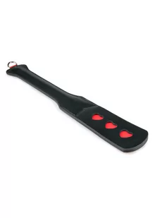 Long Leather Paddle With Heart - Akcesoria BDSM - miniaturka - grafika 2