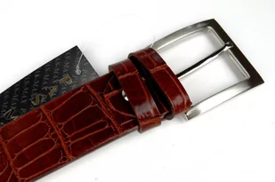 Pasek Męski Skórzany PAS-MAX (PL) Skóra Krokodyla 40 mm Brąz - Paski - miniaturka - grafika 3