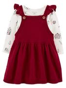 Sukienki i spódniczki dla dziewczynek - carter's 2-częściowy zestaw w kolorze czerwonym - miniaturka - grafika 1