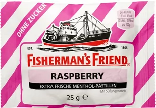 FISHERMAN'S FRIEND pastylki pudrowe Raspberry  bez cukru 25g malinowe - Cukierki - miniaturka - grafika 1