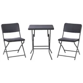 Meble ogrodowe - Beliani zestaw mebli balkonowych Składane TRAPPETO Czarny - miniaturka - grafika 1