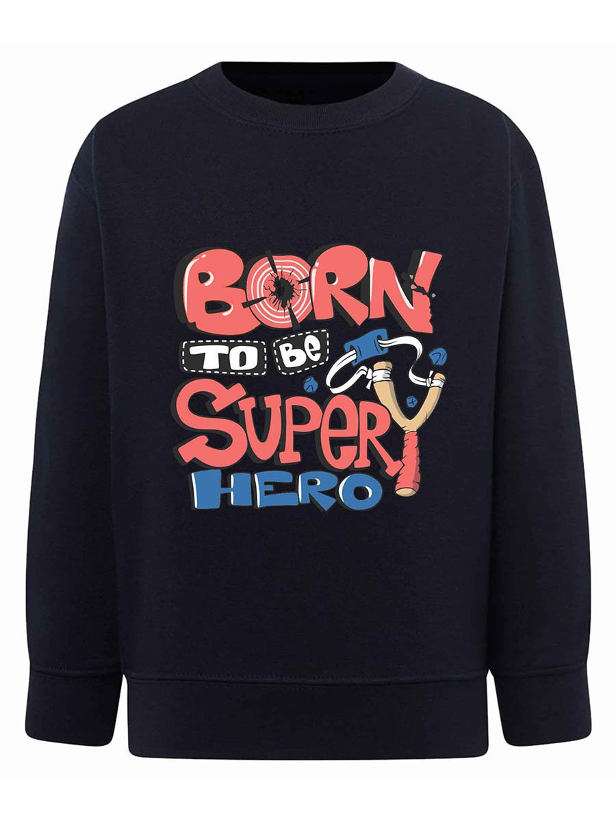 Chłopięca bluza z nadrukiem Born to be superhero granatowa Tup Tup