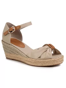 Tommy Hilfiger Espadryle Basic Opened Toe Mid Vedge FW0FW04785 Beżowy - Espadryle damskie - miniaturka - grafika 1