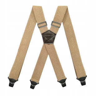Szelki do spodni szerokie 3,8 cm - beżowe - Dodatki do ubrań - miniaturka - grafika 1