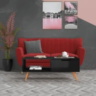 Ławy i stoliki kawowe - Czarny stolik kawowy o wysokim połysku 100x49,5x43 cm materiał drewnopochodny - miniaturka - grafika 1