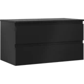 Szafki łazienkowe - Mexen Orio szafka łazienkowa podumywalkowa 90 cm z blatem, 2 szuflady, czarna mat - 91A10-09047-2-BFFC71 - miniaturka - grafika 1