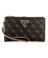 Portfele - GUESS Damski portfel Laurel z podwójnym zamkiem błyskawicznym, brązowe logo, jeden rozmiar - miniaturka - grafika 1