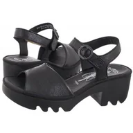 Sandały damskie - Sandały Tull Mousse Black/Black P501503000 (FL403-a) FLY London - miniaturka - grafika 1