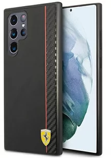 Ferrari FESAXHCS22LBK S22 Ultra S908 czarny/black hardcase On Track Carbon Stripe FER000521-0 - Etui i futerały do telefonów - miniaturka - grafika 1