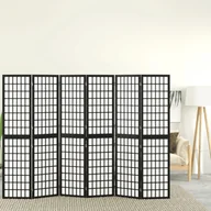 Parawany - Składany parawan 6-panelowy, styl japoński, 240x170 cm, czarny Lumarko! - miniaturka - grafika 1