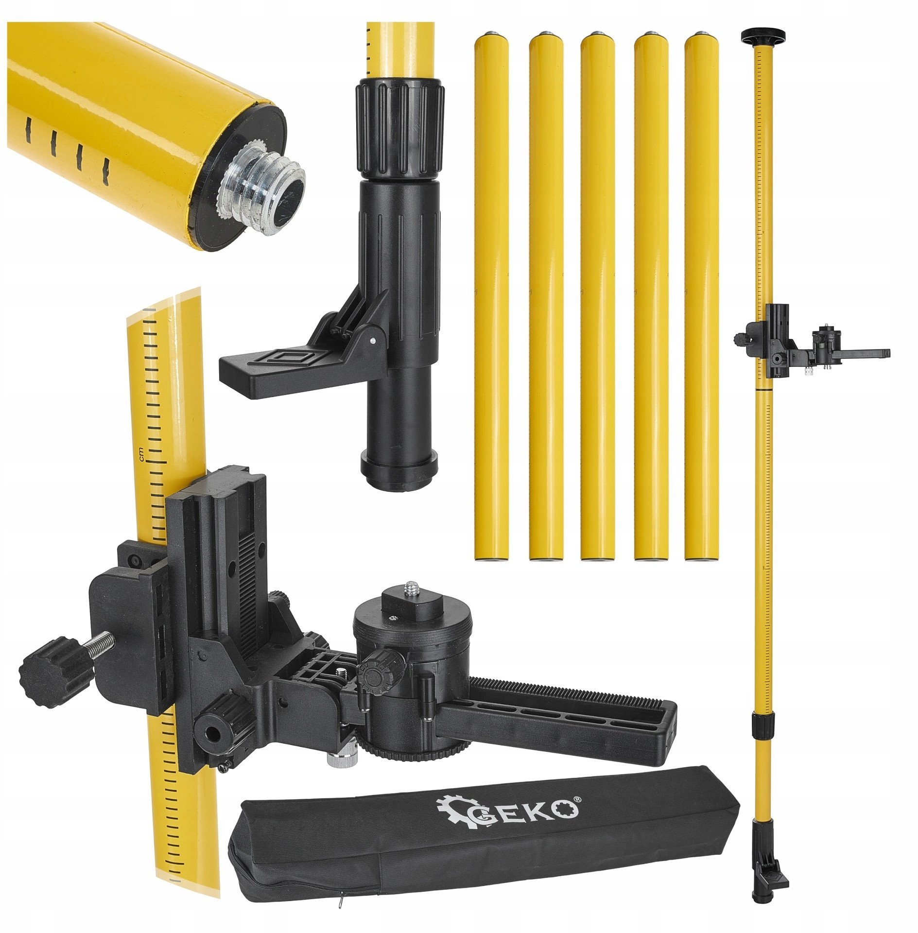 GEKO Kolumna rozporowa teleskopowa do lasera 420cm + adapter do skosów 8
