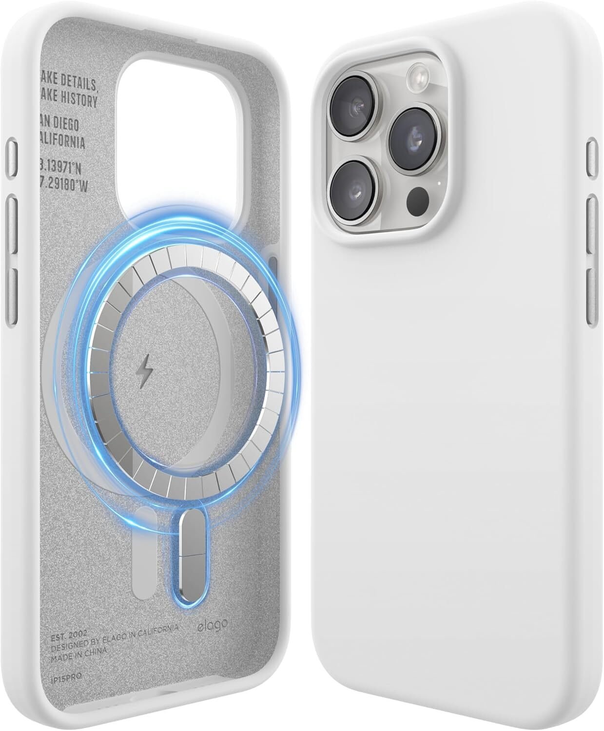 Elago Silicon Case MagSafe do iPhone 15 Pro White