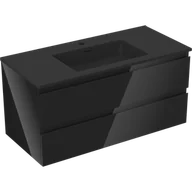 Szafki łazienkowe - Mexen Orio szafka łazienkowa 100 cm z umywalką Otis, 2 szuflady, czarna połysk/czarna mat - 91A10-10047-2-BFF70-W18M71 - miniaturka - grafika 1
