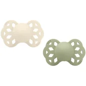 Smoczki uspokajające - Smoczek anatomiczny Bibs Infinity S (0+) Ivory/Sage 2-pak - miniaturka - grafika 1
