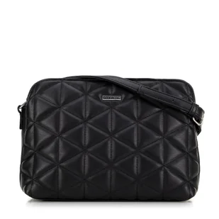 Damska crossbody w geometryczny wzór z ekoskóry czarna - Torebki damskie - miniaturka - grafika 1