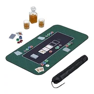 Akcesoria do gier planszowych - Relaxdays Mata do pokera 120 x 60 cm, Texas Holdem, nakładka na stół do pokera, duża, antypoślizgowa, poliester, akcesoria do pokera, zielona - miniaturka - grafika 1