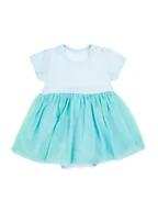 Body dla niemowląt - Niemowlęce sukienko-body z tiulem niebieskie Nicol,r.86 - miniaturka - grafika 1