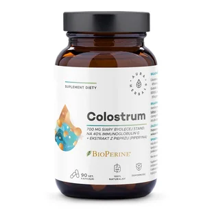 Aura Herbals Colostrum 700 mg + Bioperine - suplement diety 90 szt. - Układ pokarmowy - miniaturka - grafika 1