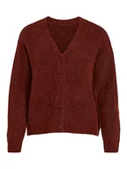 Swetry damskie - Vila Damski sweter z dzianiny Vijamina Oversized, L/S, z szeroką kamizelką, Fired Brick, L EU, Fired Brick, L - miniaturka - grafika 1