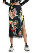 Spódnice - Spódnica damska Desigual x Mr. Christian Lacroix Barcelona midi z rozcięciem-S - DESIGUAL - miniaturka - grafika 1