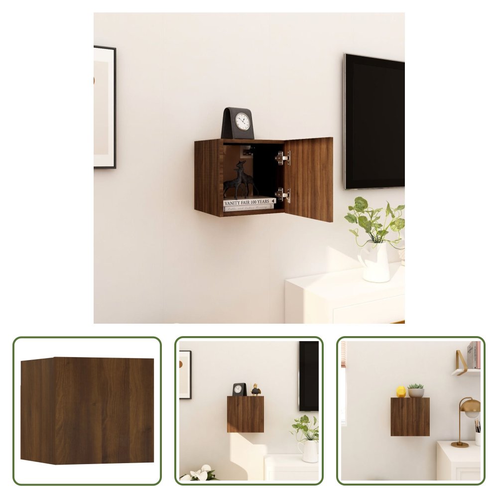 Szafka wisząca TV Living Store brązowy dąb 30,5x30x30 cm