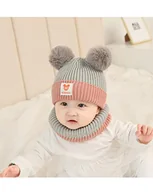 Apaszki i szaliki damskie - CM-Kid Unisex Baby Cold Weather Hat, Jasnozielony kapelusz i szalik, 6-24 miesi?cy - miniaturka - grafika 1