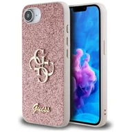 Etui i futerały do telefonów - Guess Etui Fixed Glitter Big 4G do iPhone 16e, różowe - miniaturka - grafika 1