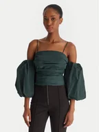 Bluzki damskie - PINKO Bluzka Pallottoliere 105552 Y3LE Zielony Regular Fit - miniaturka - grafika 1