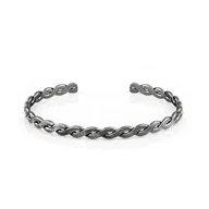 Bransolety męskie - Bransoletka metalowa w kolorze srebrnym EM 32 - EM Men's Accessories - miniaturka - grafika 1