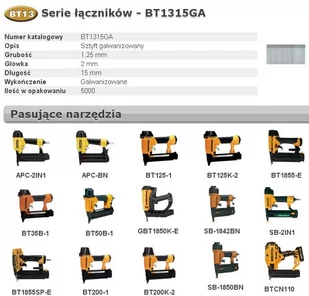BOSTITCH SZTYFTY BT13 15mm 5000 szt. - Nity - miniaturka - grafika 1