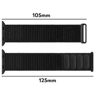 Akcesoria do smartwatchy - Pasek Alogy Nylon Strap z rzepem do Apple Watch 1/2/3/4/5/6/7/8/SE/Ultra 42/44/45/49mm Czarny - miniaturka - grafika 1