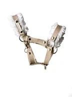 Maskotki i pluszaki - Regulowany beżowy kantar z futerkiem dla Hobby Horse - miniaturka - grafika 1